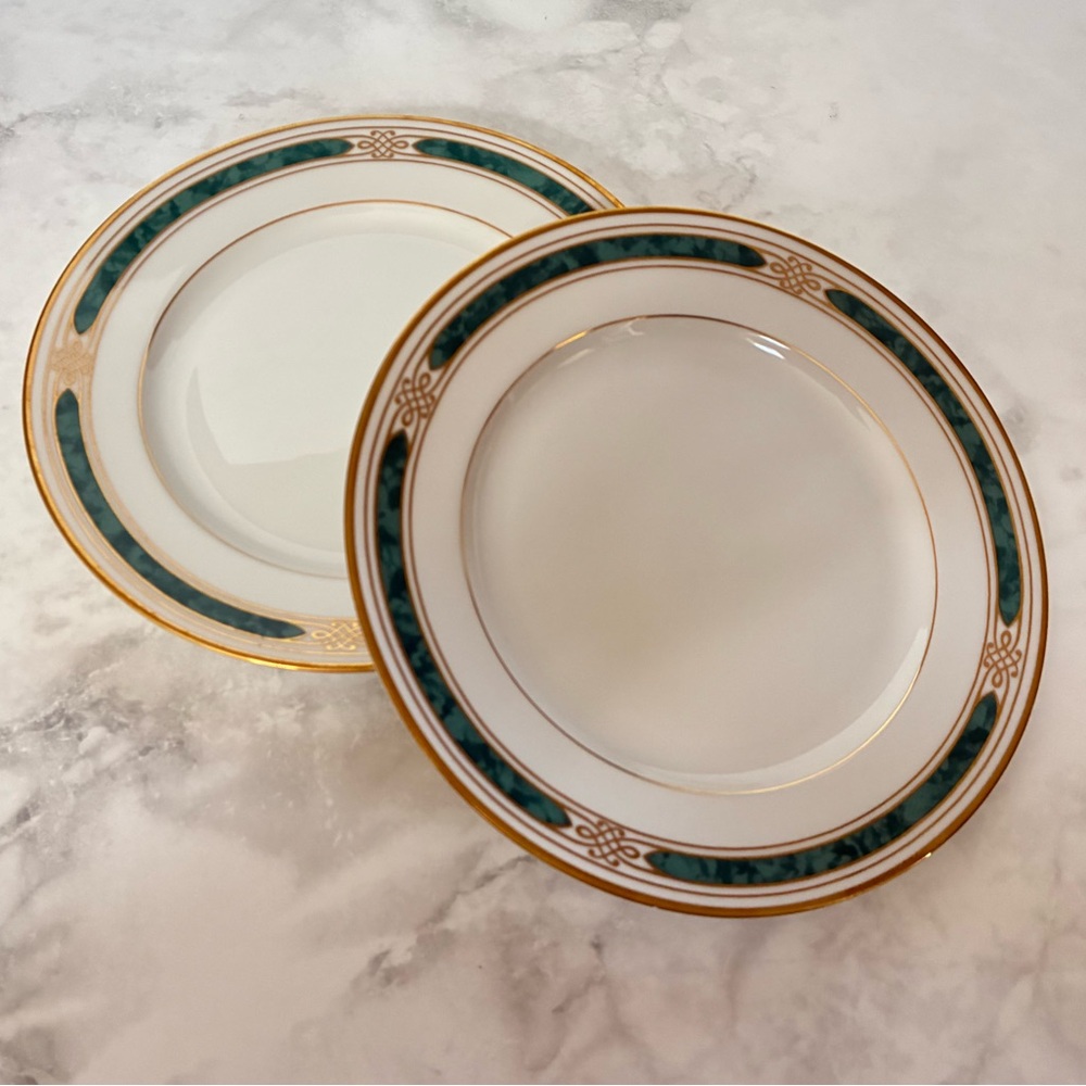 Gotham Regalia Court Teal Set of Two Vintage Salad Plates made in Japan